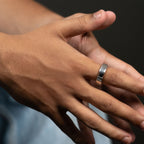 Black Rhodium Plated Pure 925 Silver Ring With Onyx Gem Stone