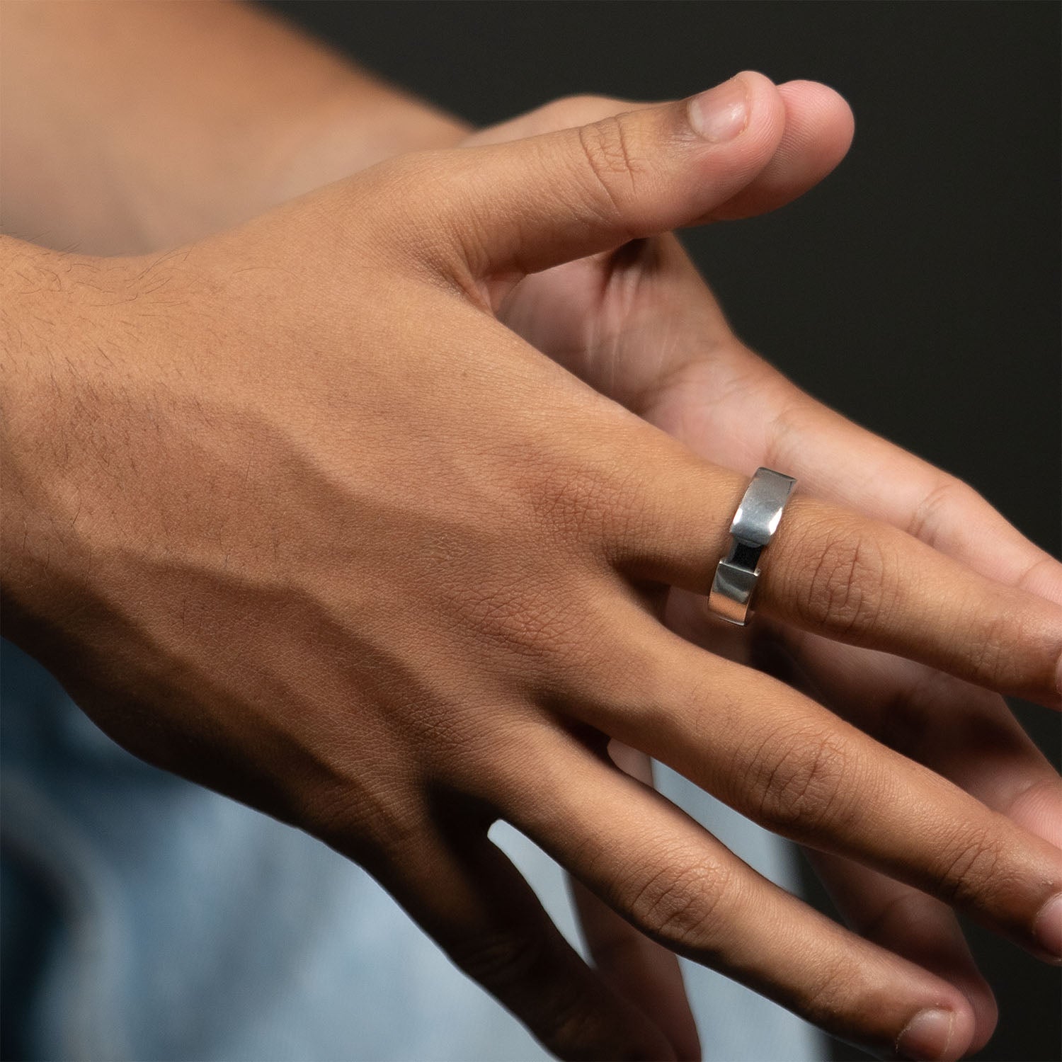 Black Rhodium Plated Pure 925 Silver Ring With Onyx Gem Stone