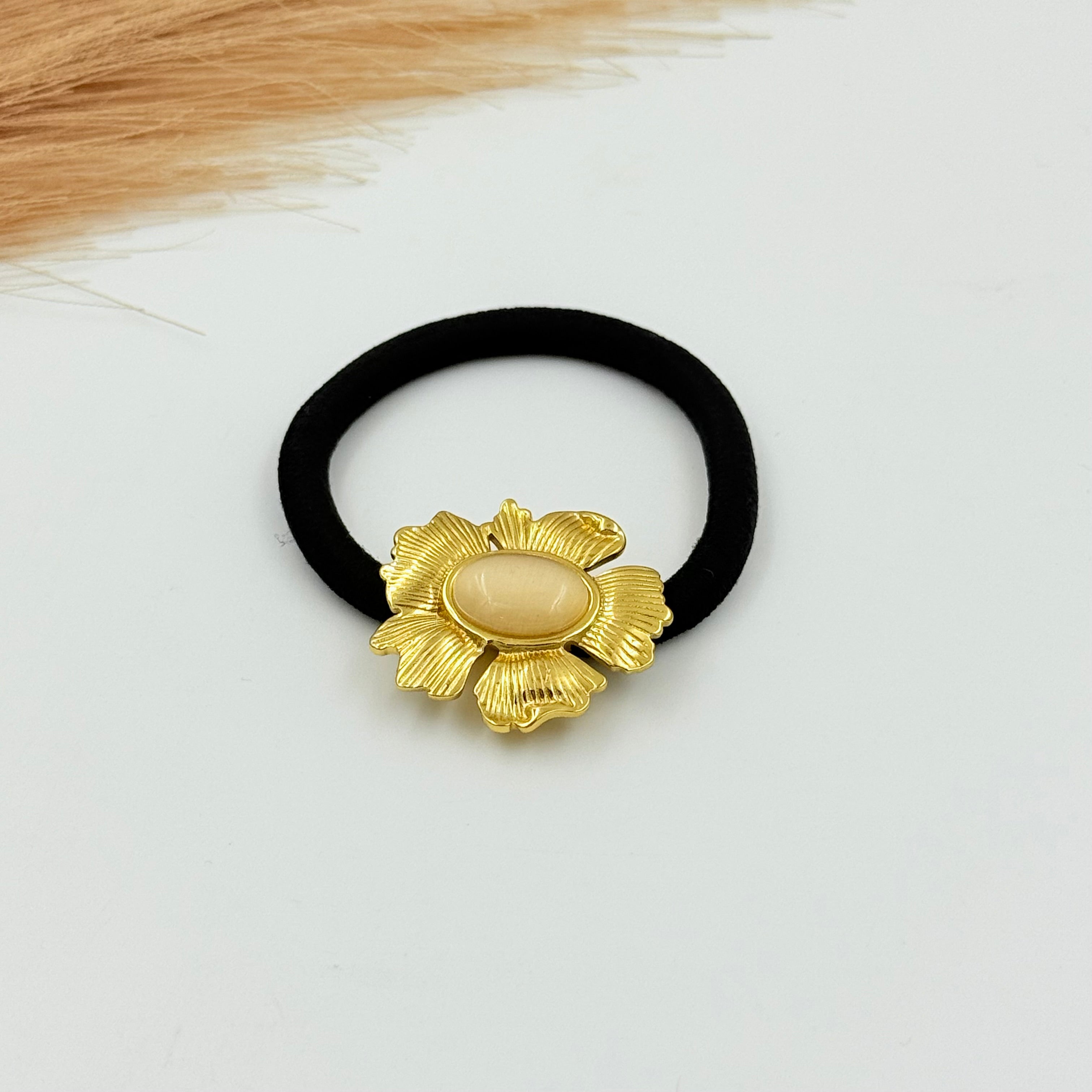 Stone Flower Hair Tie