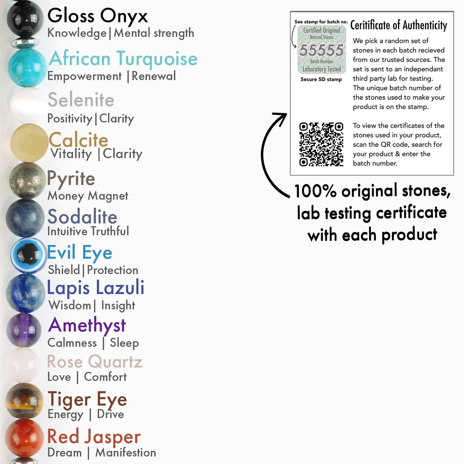 Super 11 Chakra Evil Eye Natural Stone Bracelet