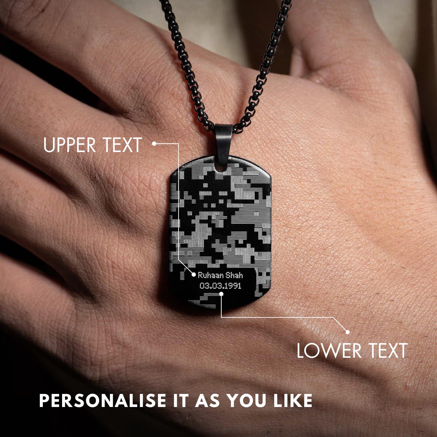 Cyber Camo Dog Tag Necklace