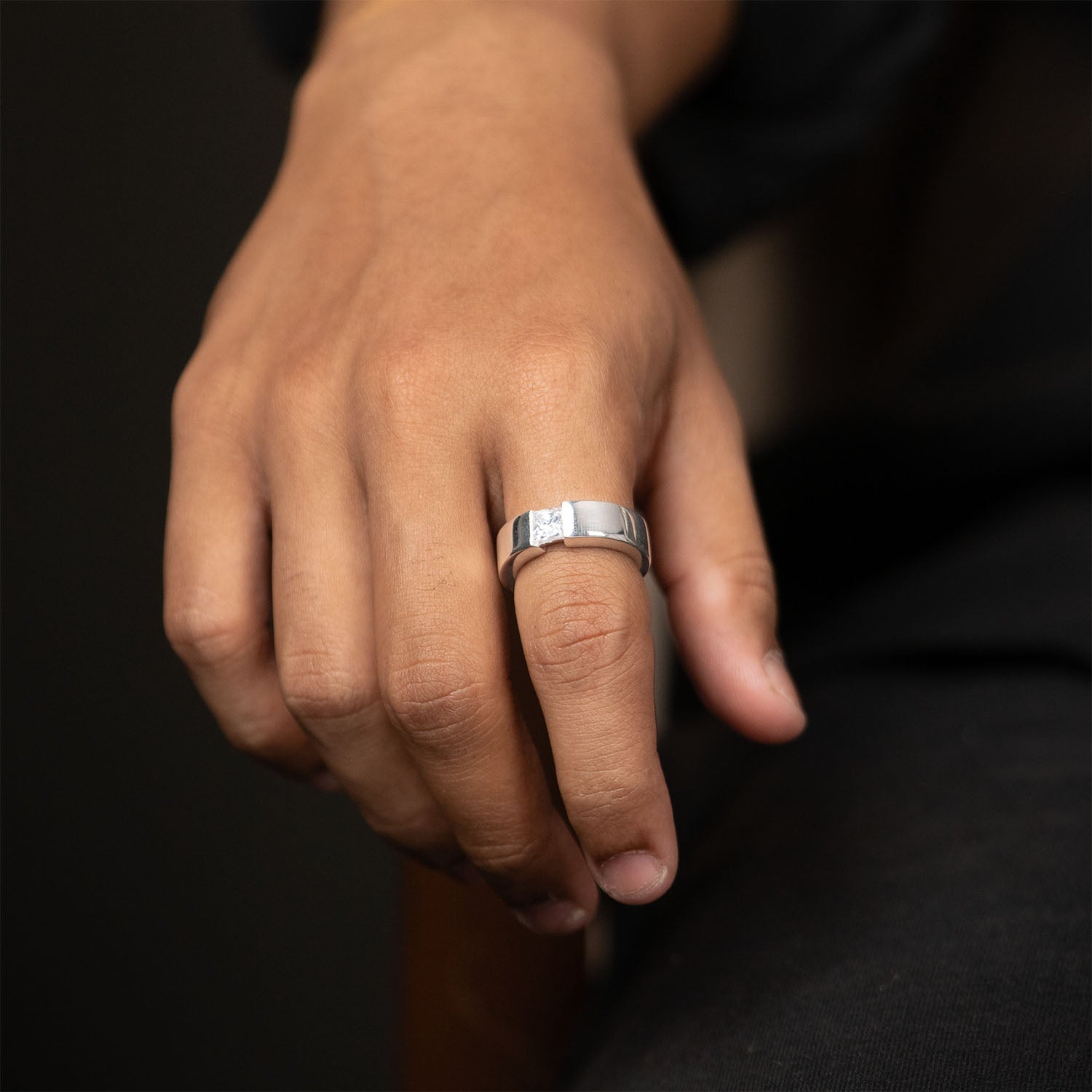 Pure 925 Silver Ring With Moissanite Gem Stone