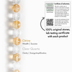 Abundance Citrine and Clear Quartz Natural Stone Bracelet