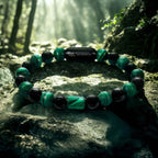 Aegon Obsidian & Malachite Natural Stone Bracelet With MagSnap2