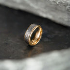 Hammered Tungsten Carbide Dual Finish Band Ring