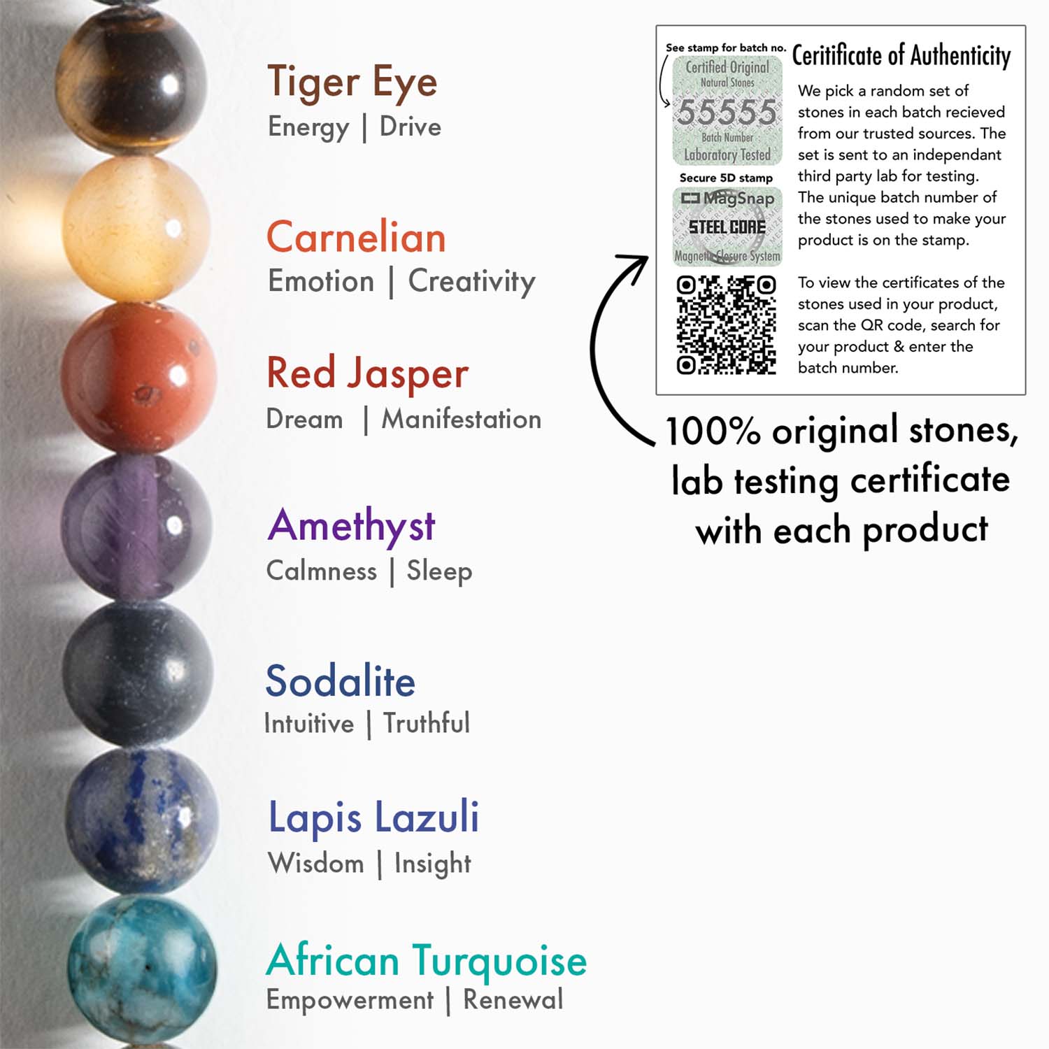 Multi Chakra Natural Stone Bracelet