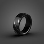 Black And Silver Spiral Ring