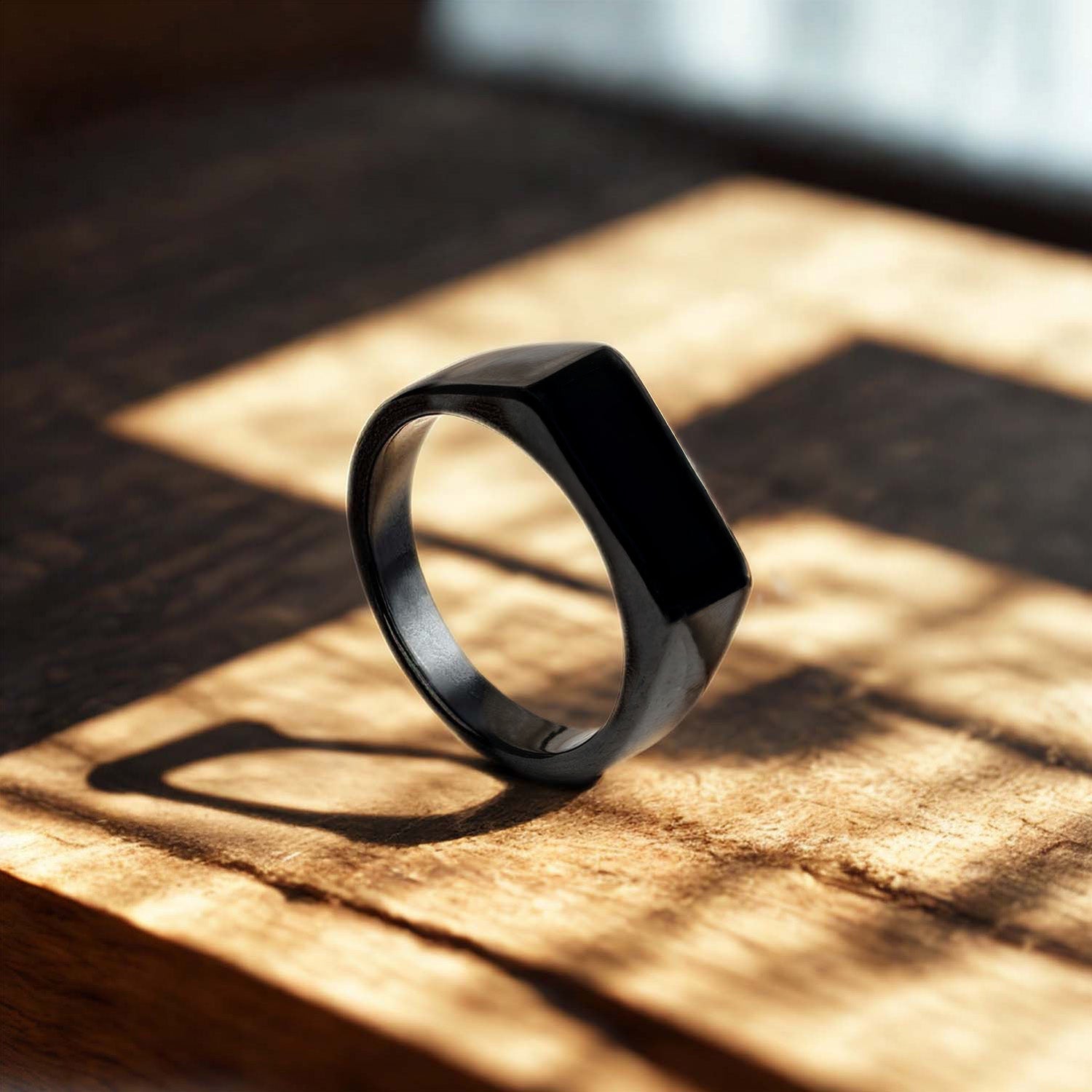 Personalised Noir Band Ring