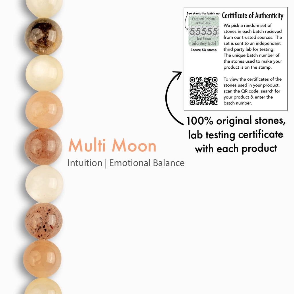 Calming Multi Moon Natural Stone Bracelet