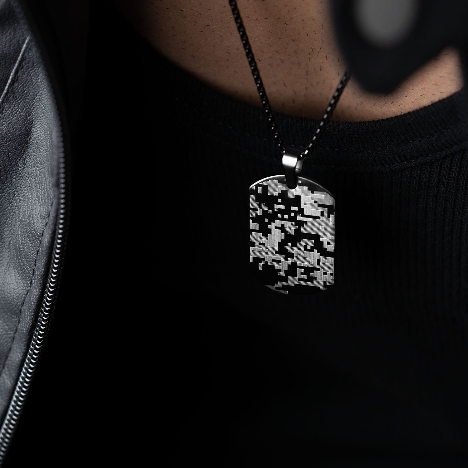 Cyber Camo Dog Tag Necklace