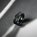 Drenn Linked Spinning Black Band Ring