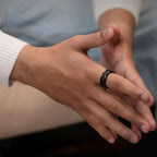 Drenn Linked Spinning Black Band Ring