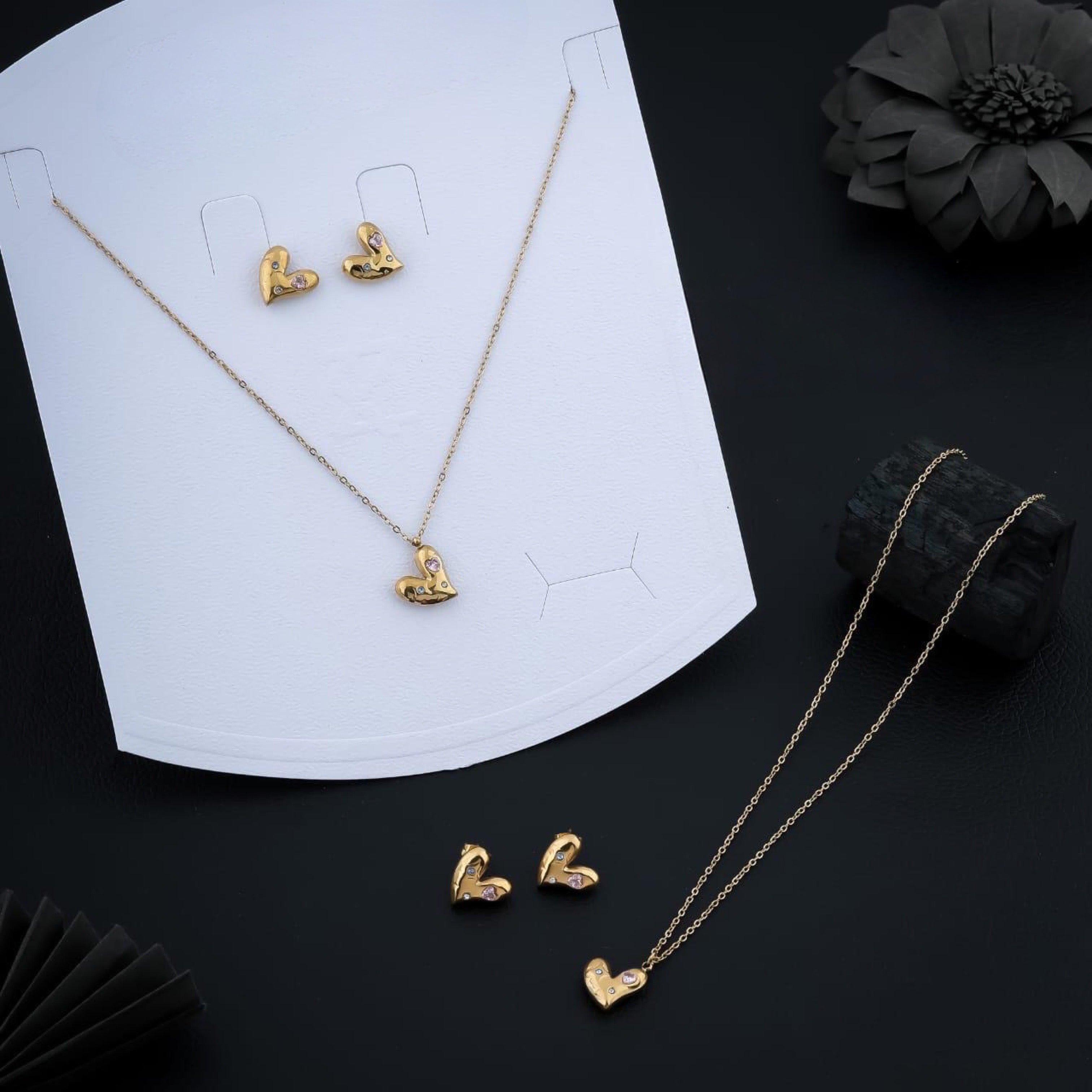 Dainty Heart Diamond Set