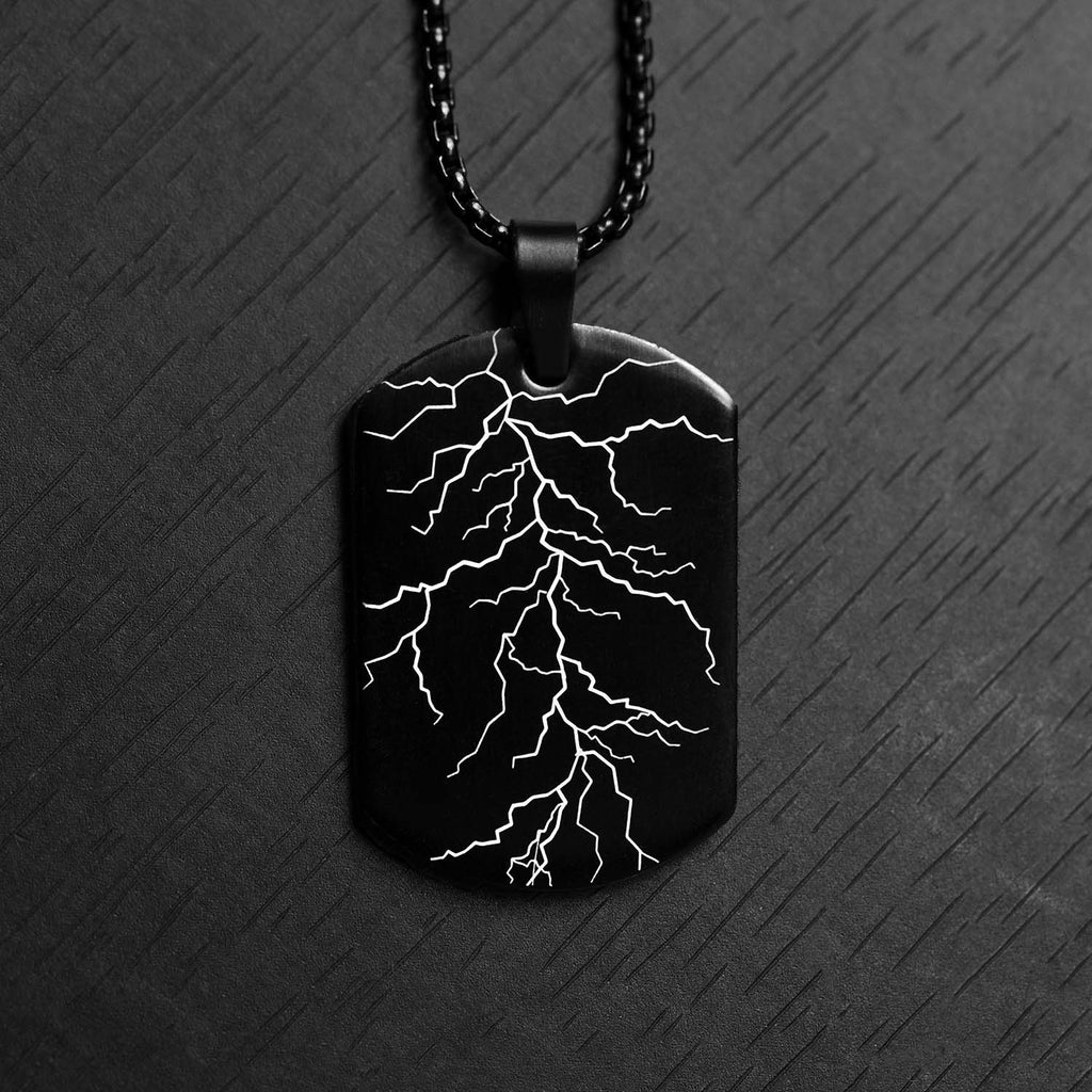 Electro Pulse Dog Tag Necklace