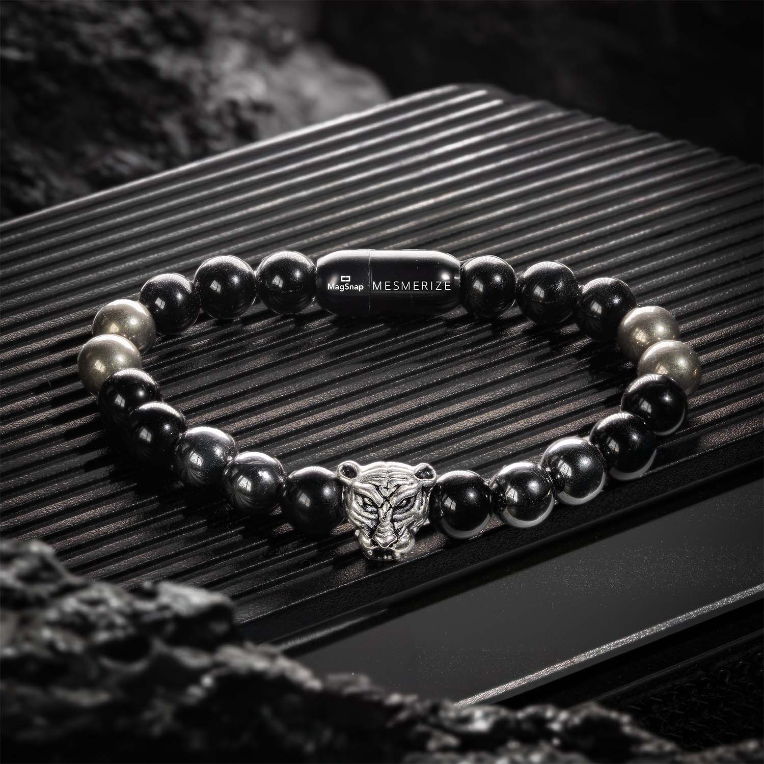 Focus Black Panther 2.0 Natural Stone Bracelet with MagSnap 2