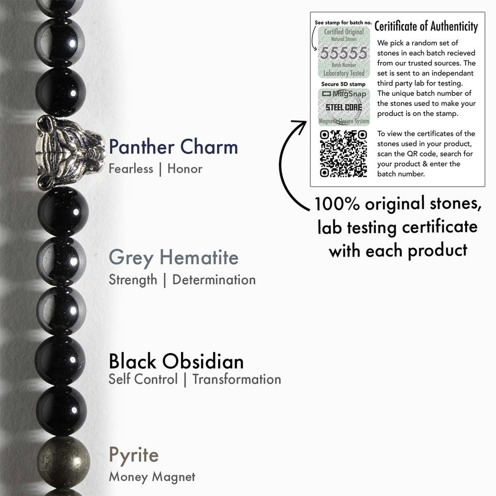Focus Black Panther 2.0 Natural Stone Bracelet with MagSnap 2
