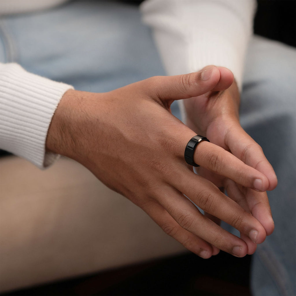 Kronos Black Band Ring