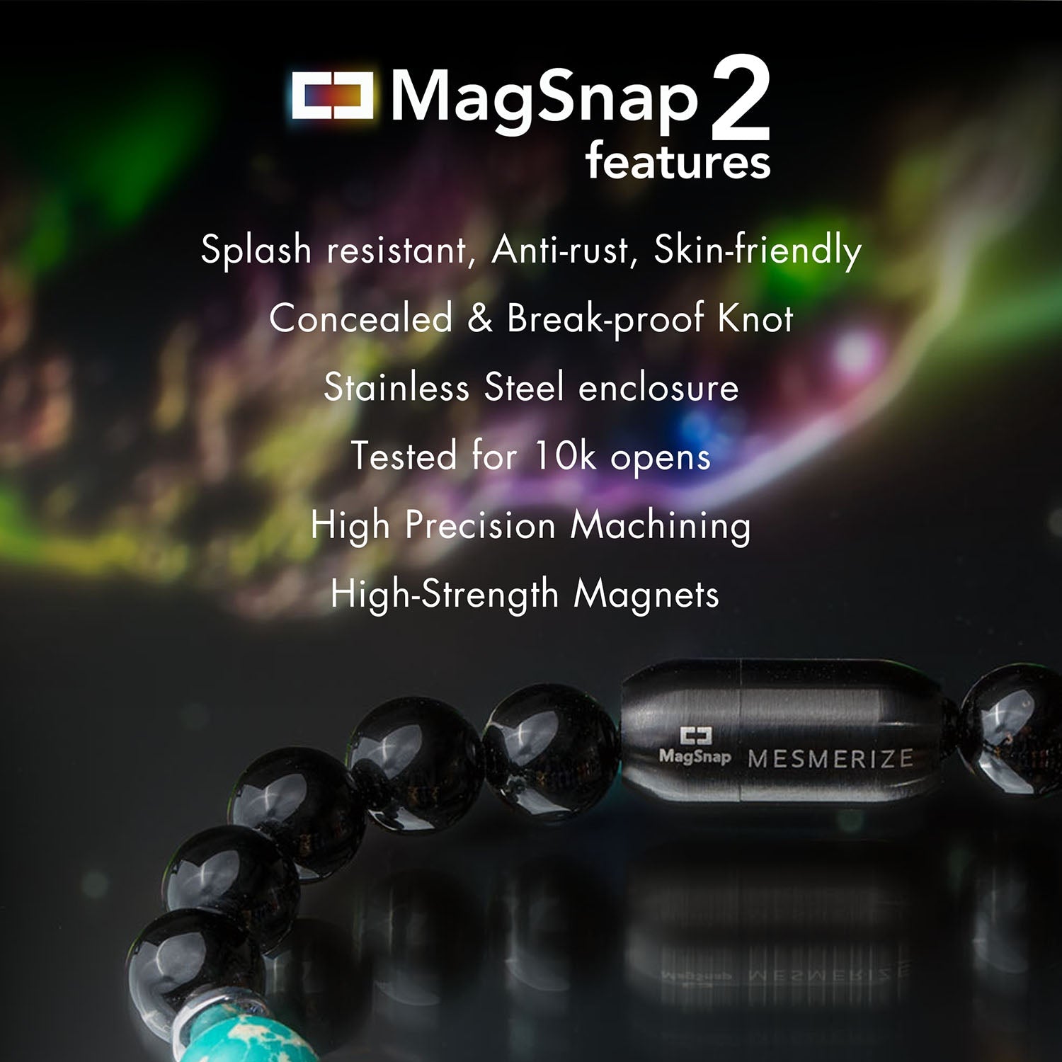 Focus Black Panther 2.0 Natural Stone Bracelet with MagSnap 2