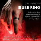 Matte Black Cube Ceramic Ring