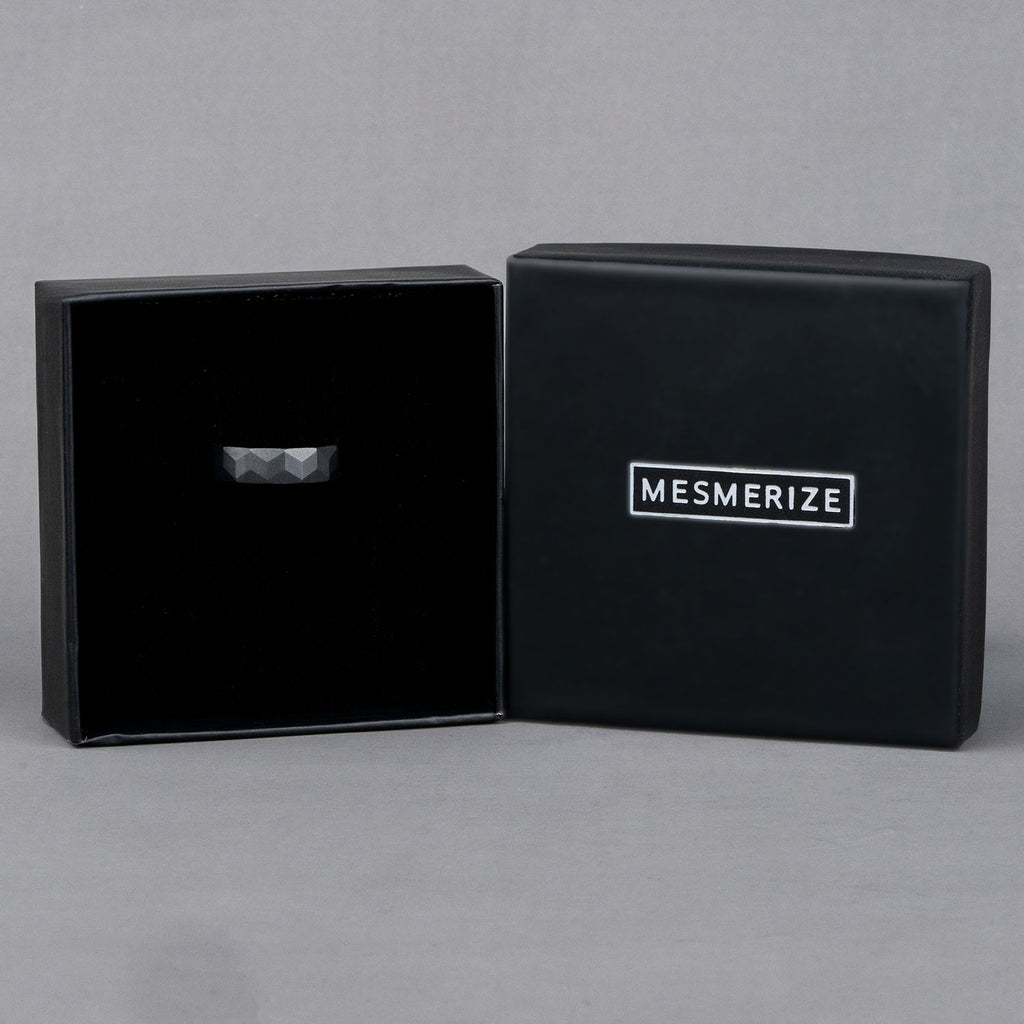 Matte Black Cube Ceramic Ring
