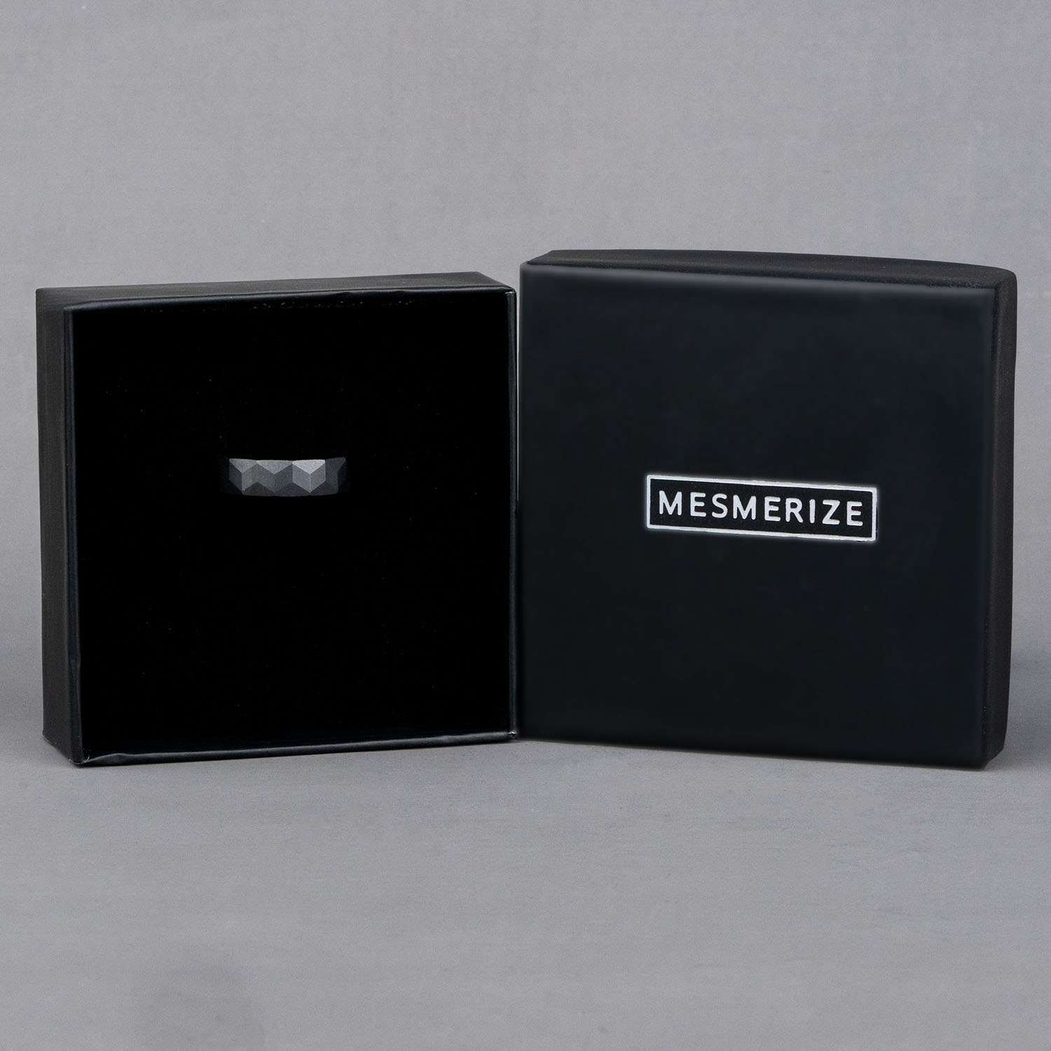 Matte Black Cube Ceramic Ring