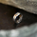 Gold Streak Tungsten Carbide Band Ring