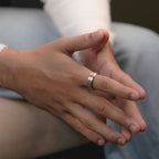 Gold Streak Tungsten Carbide Band Ring