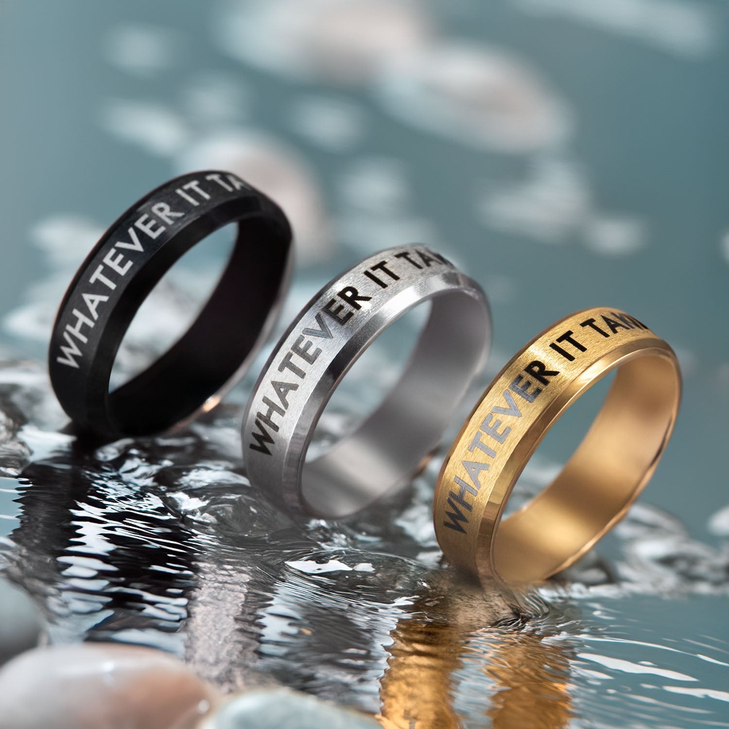 Personalised Beveled Band Ring