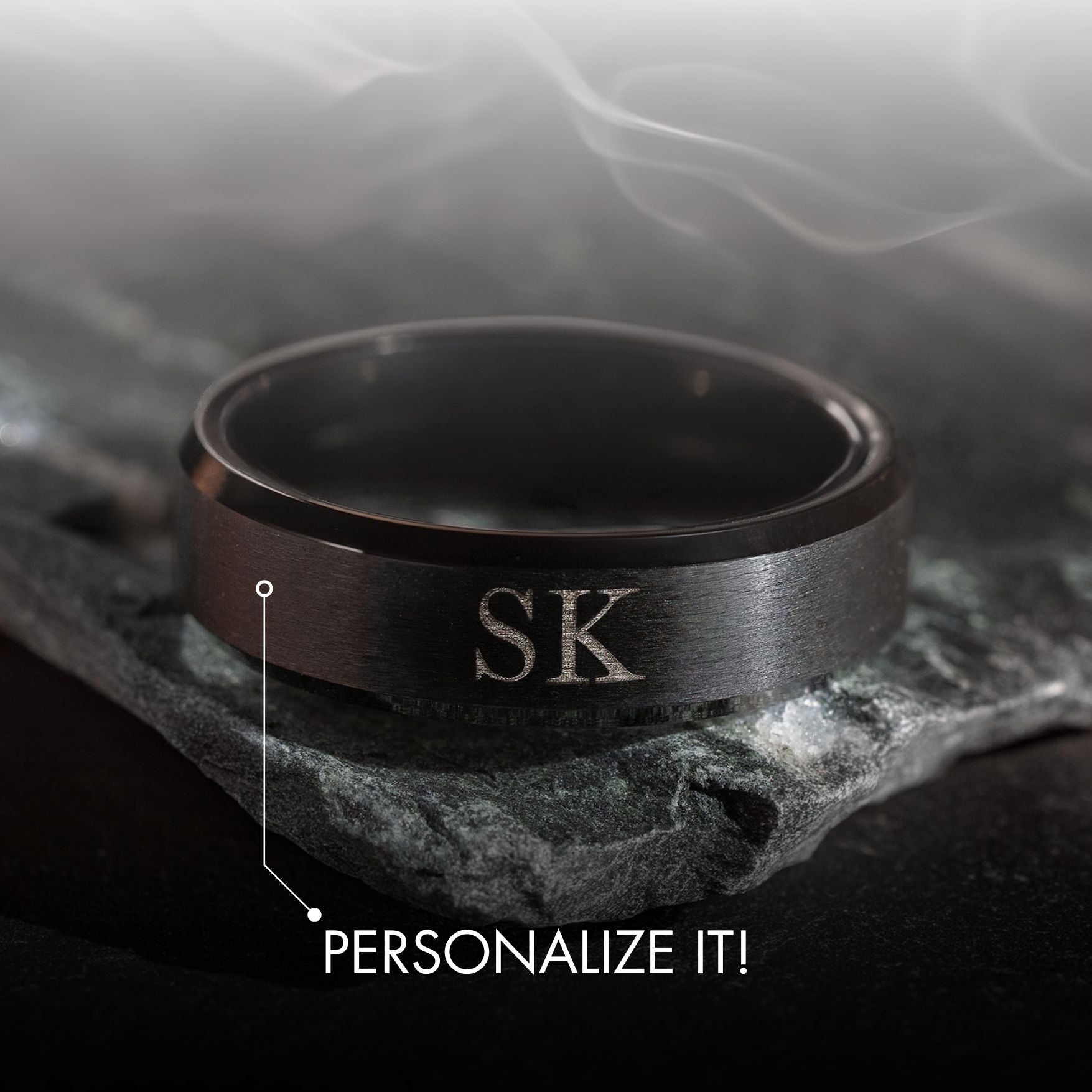 Personalised Beveled Band Ring