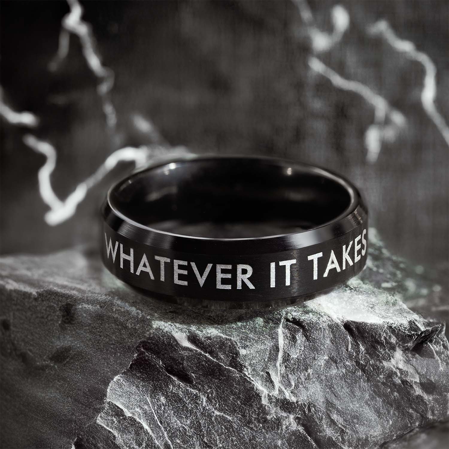 Personalised Beveled Band Ring