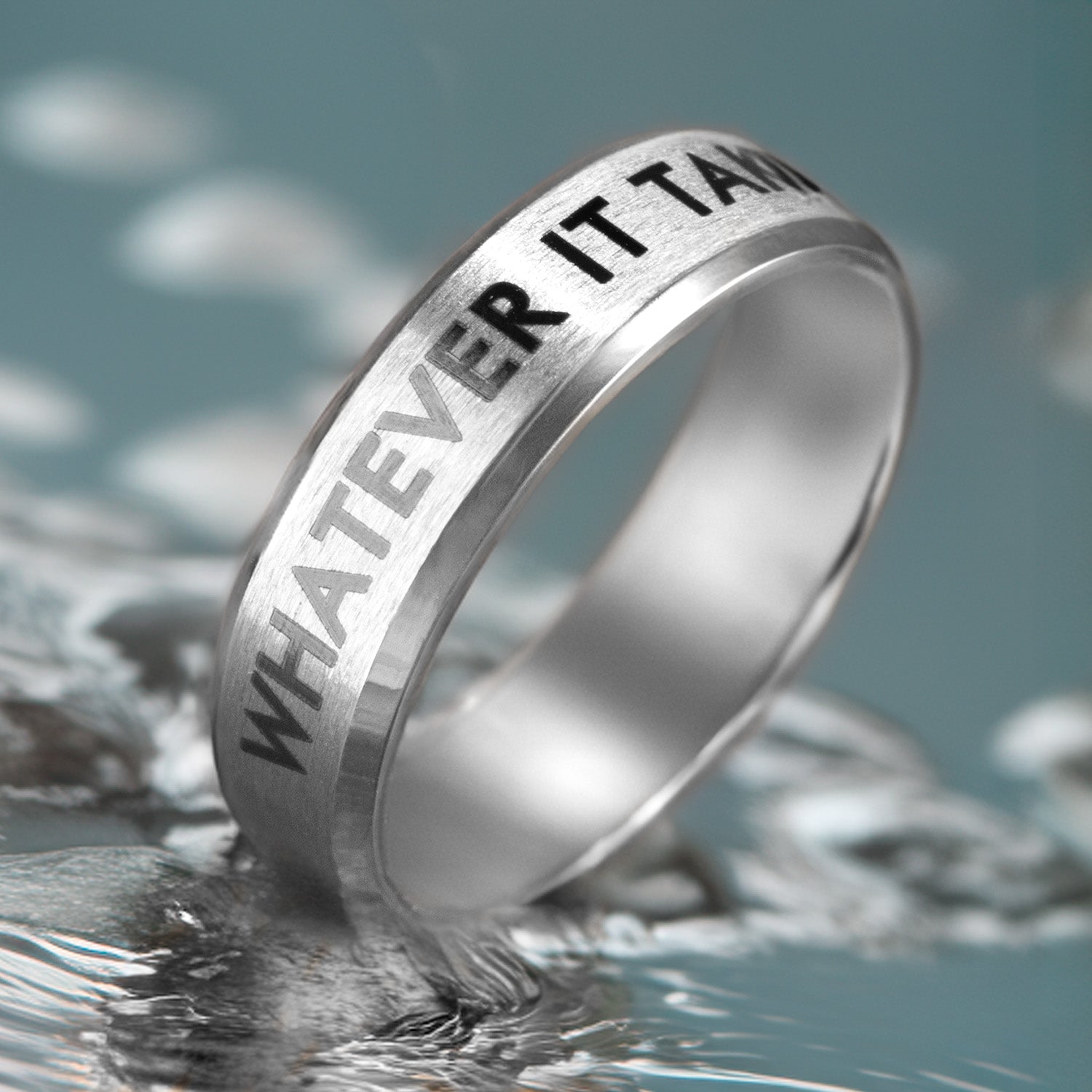 Personalised Beveled Band Ring