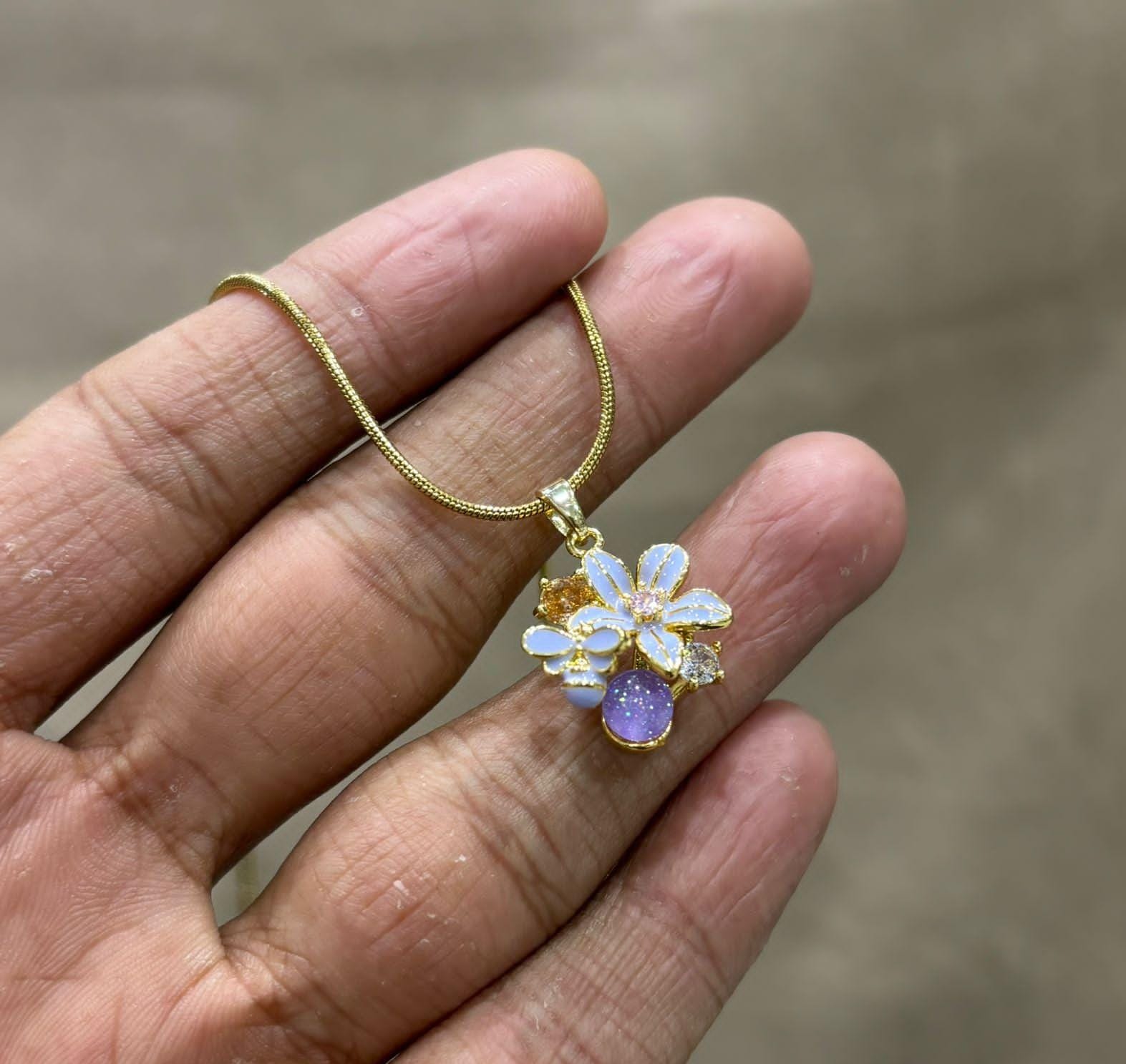 Purple Daisy Necklace
