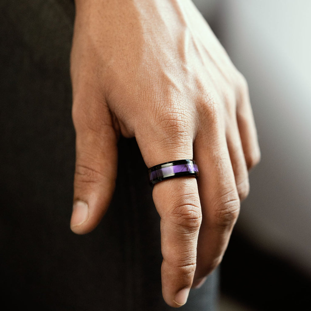 Black Flash Inlay Ring