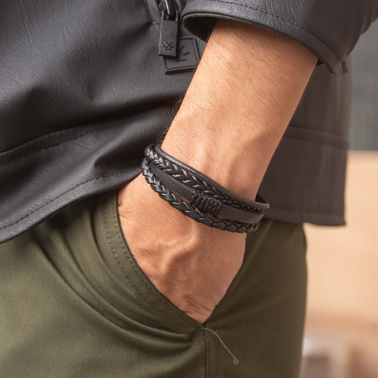 Rebel Grip Draped NeoLeather Bracelet with MagSlide