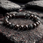 Sacred Saffordite & Garnet Natural Stone Bracelet With MagSnap2