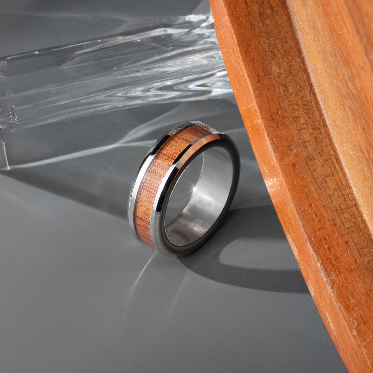 Cedar Wood Inlay Ring