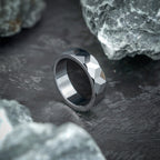 Silver Gloss Cube Ceramic Ring