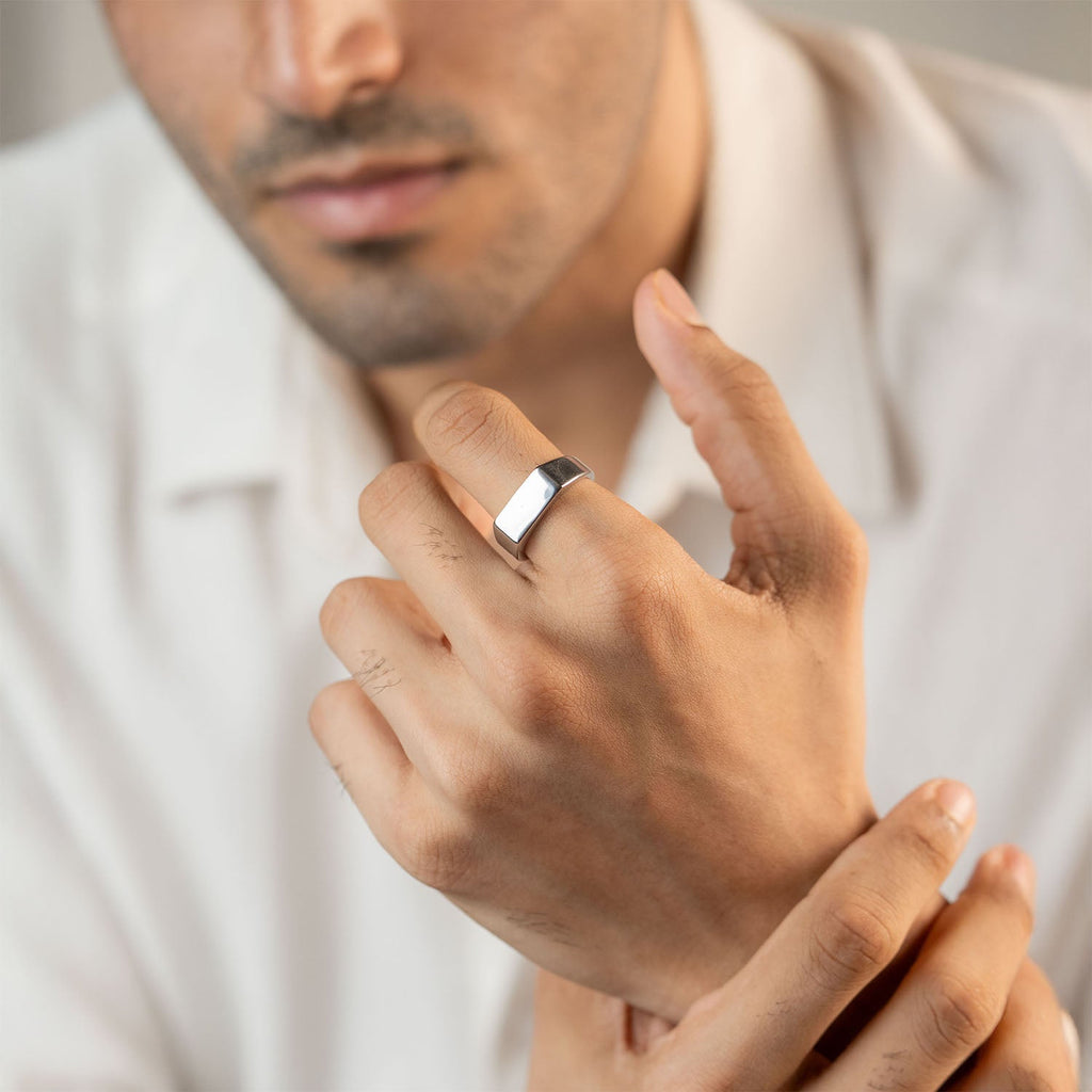 Personalised Noir Band Ring