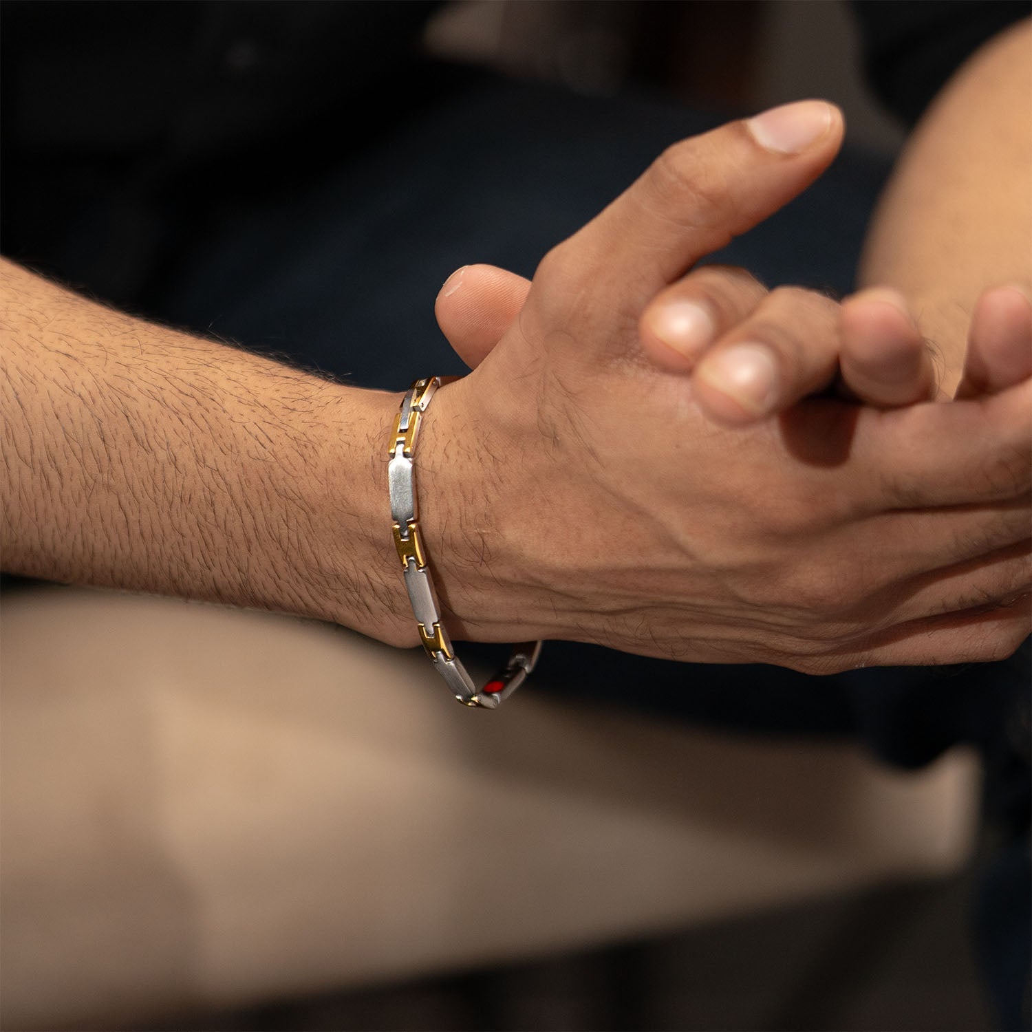 Silver & Gold Dual Finish Steel Link Bracelet