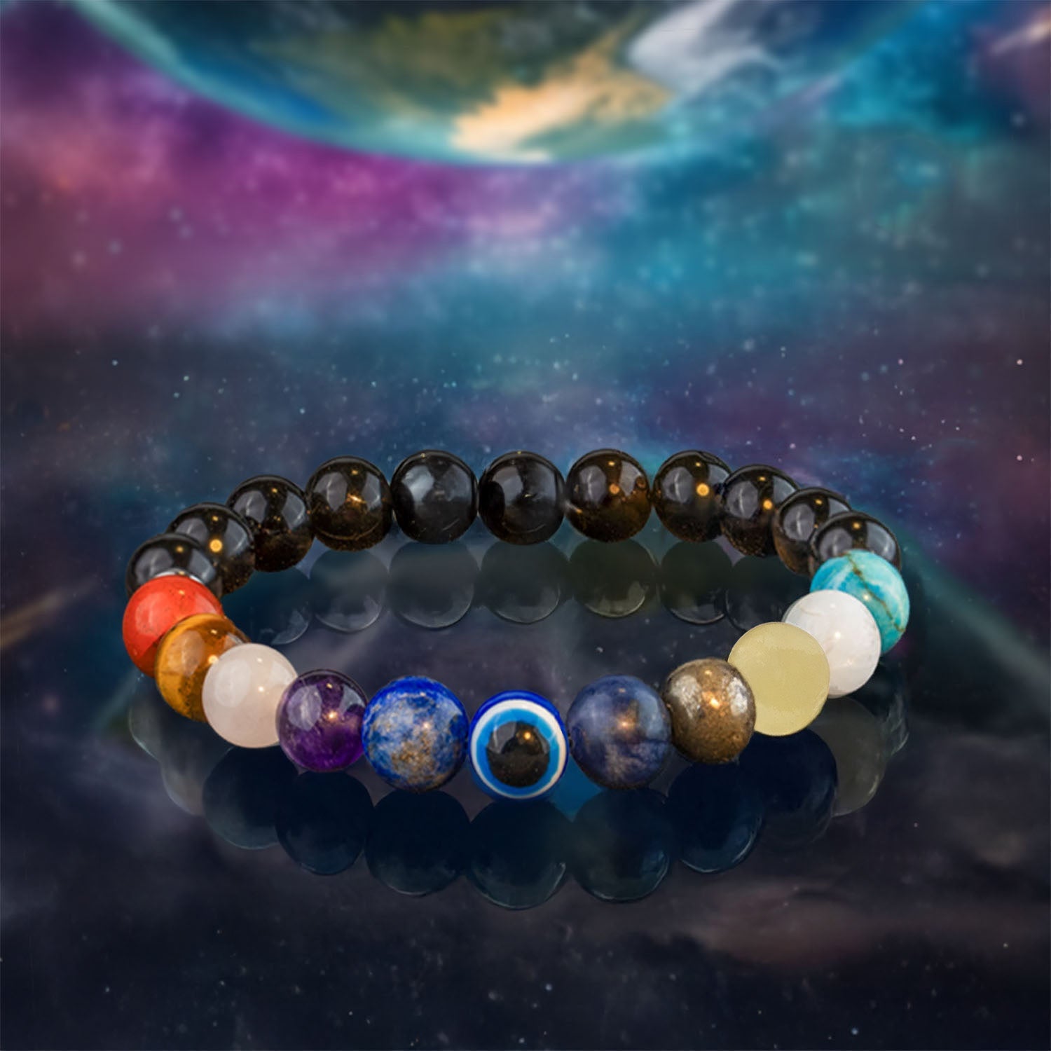 Super 11 Chakra Evil Eye Natural Stone Bracelet