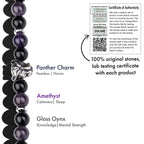 Wellness Gloss Onyx and Amethyst Natural Stone Bracelet With Magsnap 2