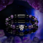 Wellness Gloss Onyx and Amethyst Natural Stone Bracelet With Magsnap 2