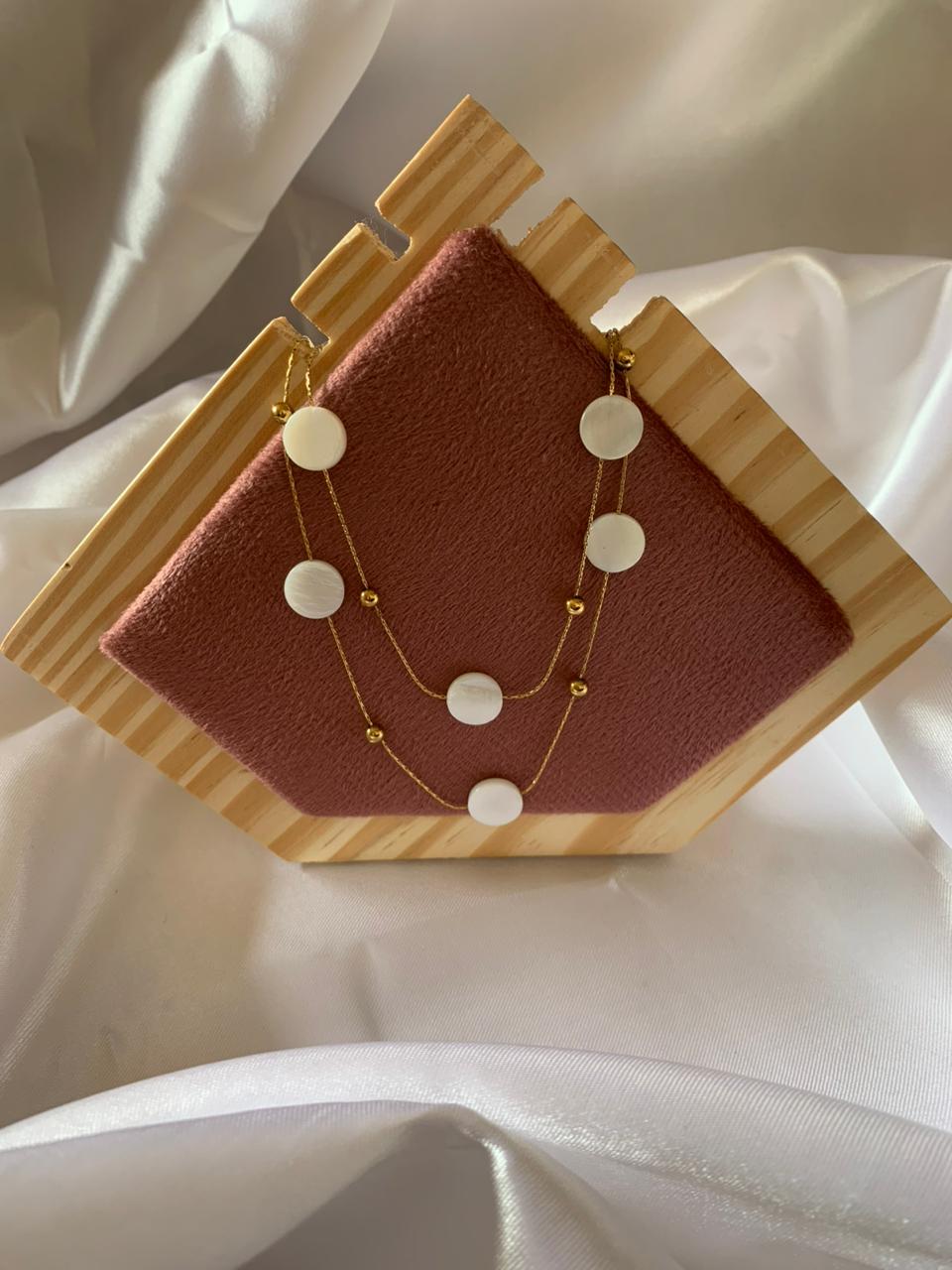 Double Layer Round Perl Necklace