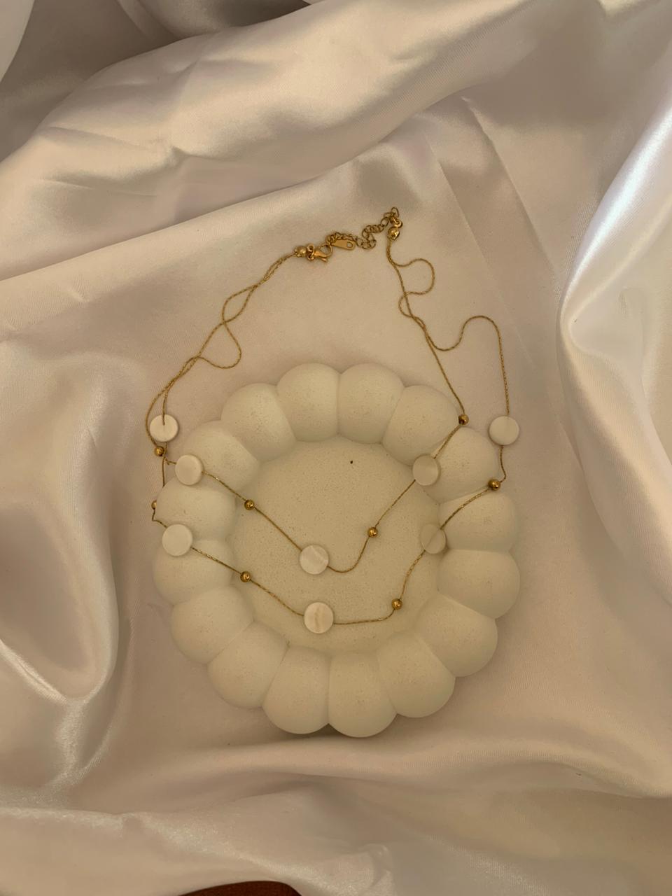 Double Layer Round Perl Necklace