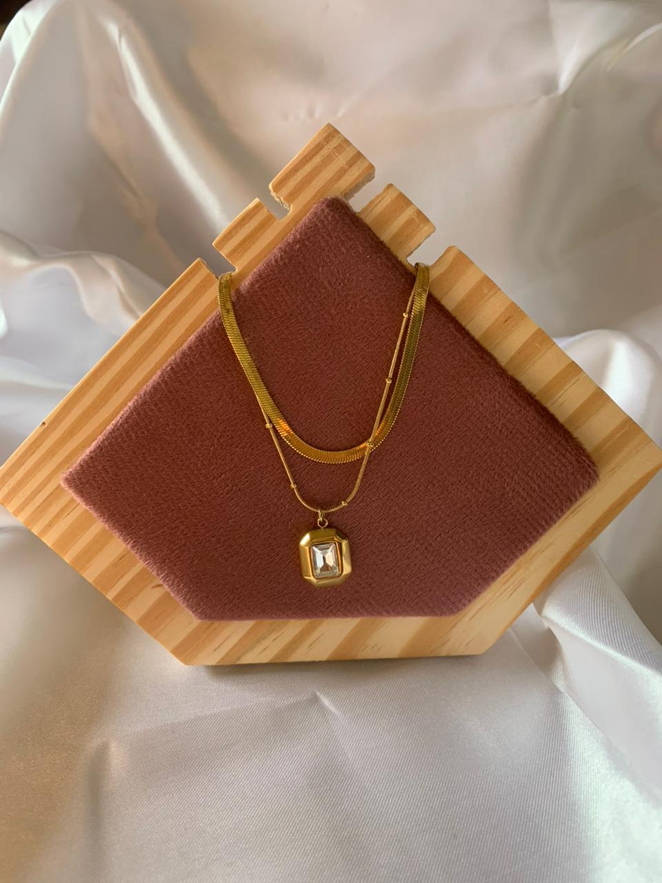 Double Layer Stone Necklace