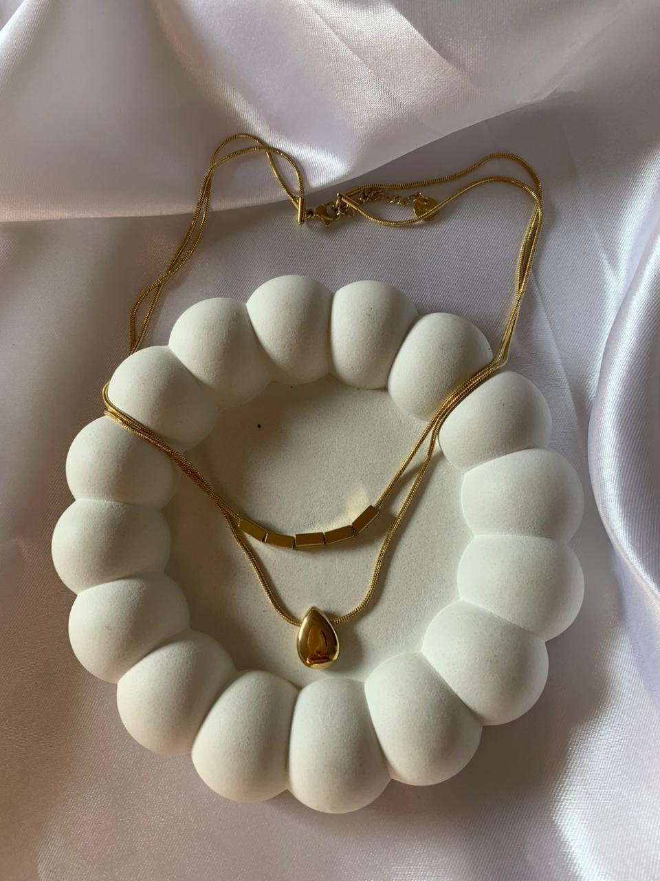 Double Layer Drop Necklace
