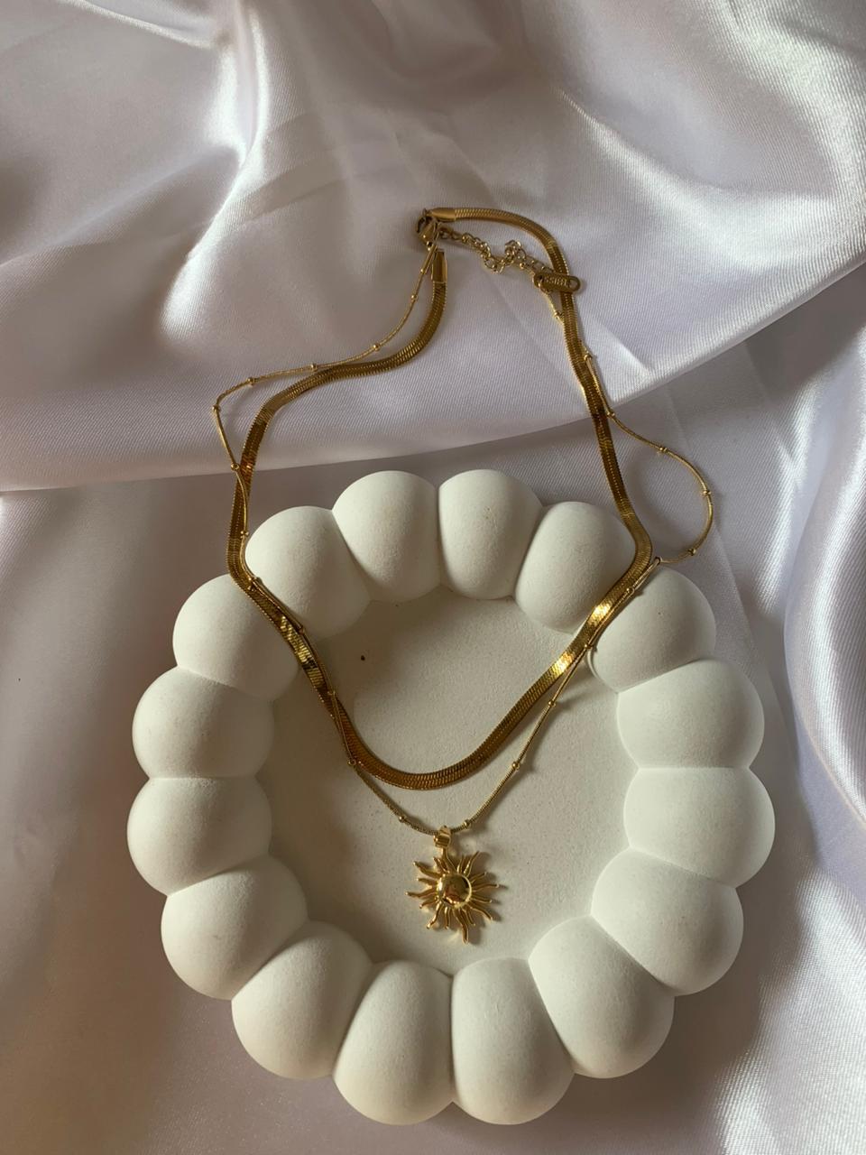 Double Layer Sun Necklace