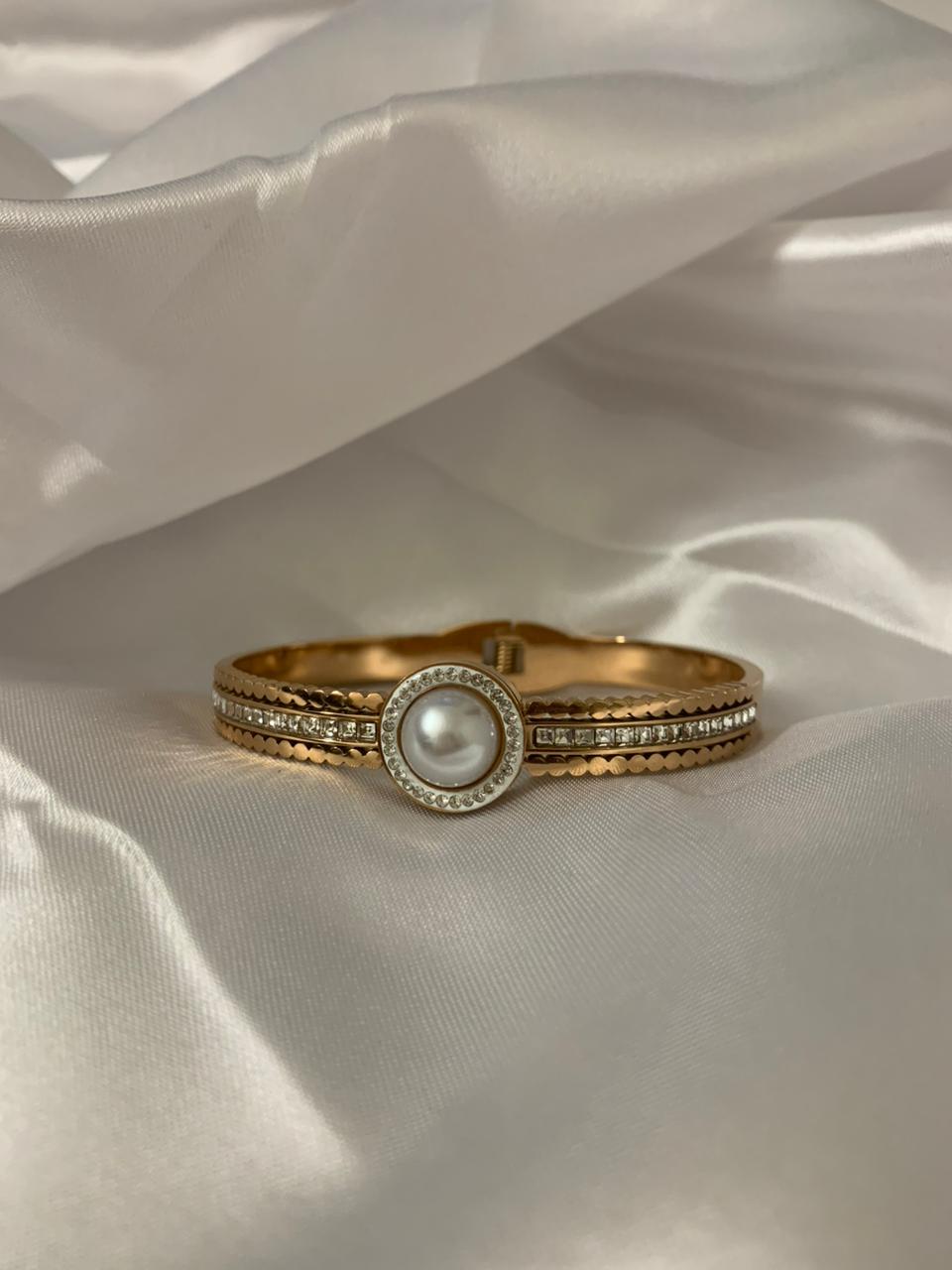 Rose Gold Perl Kada