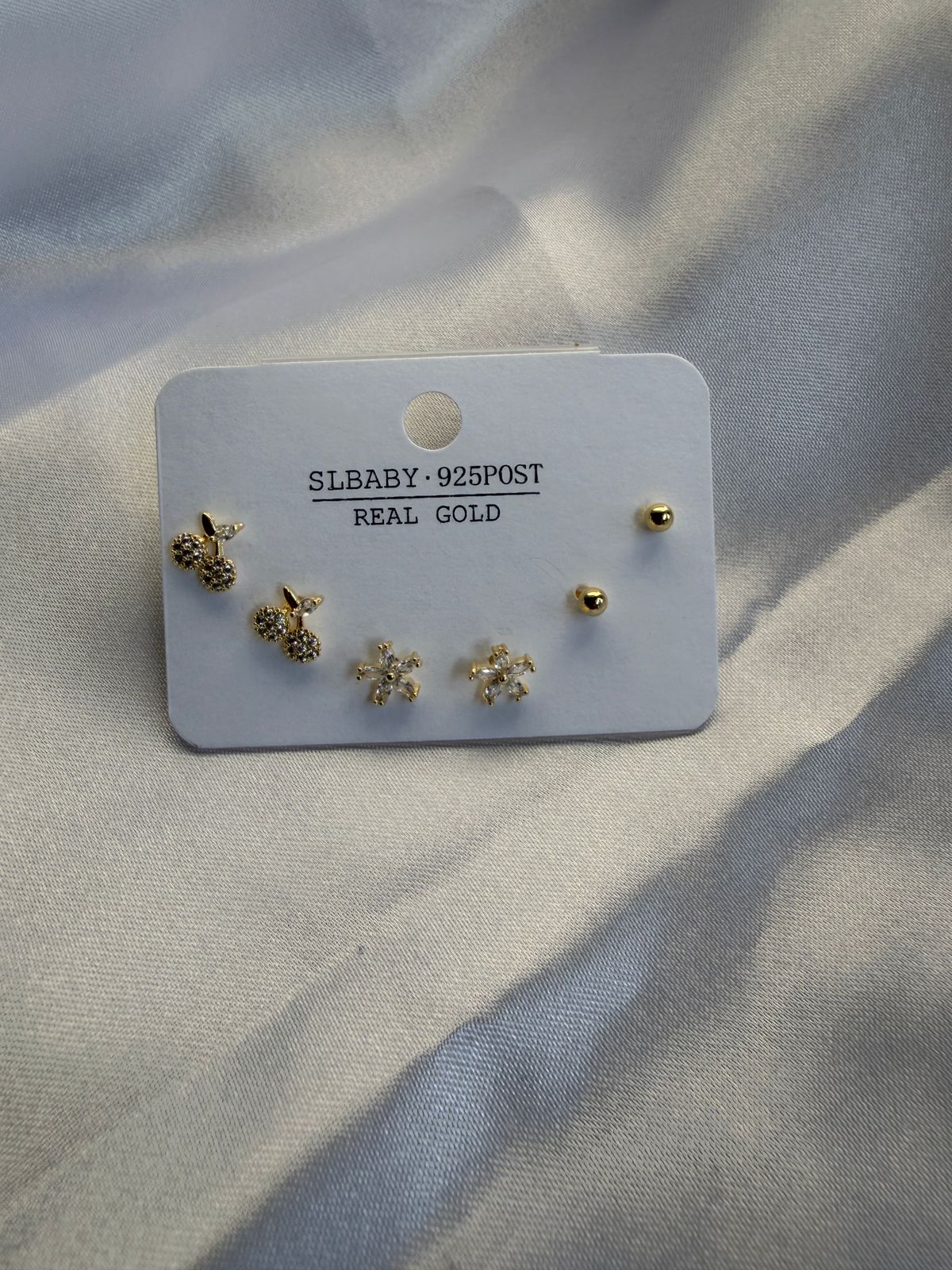 Three Tone Gold Earrings