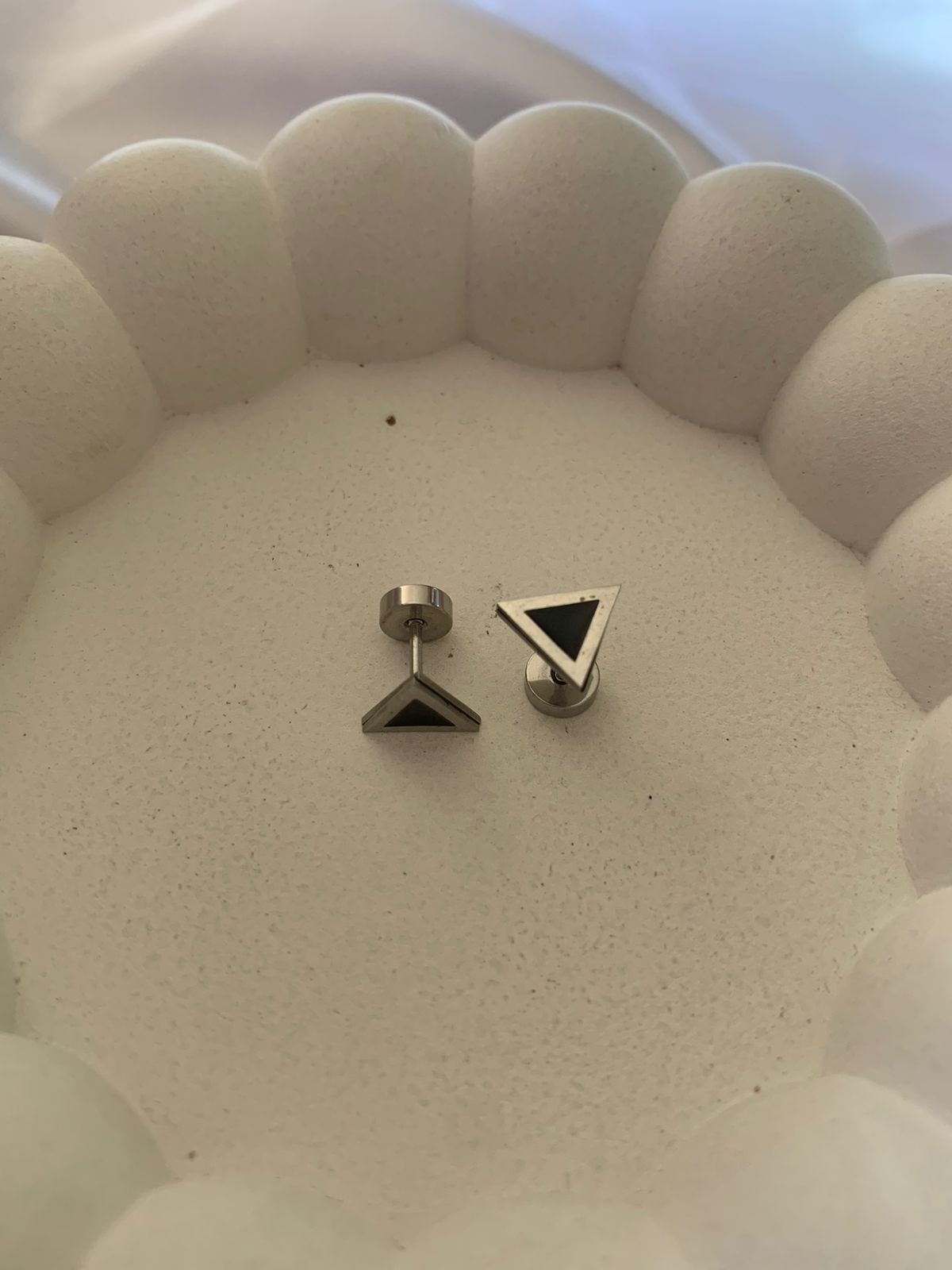 Silver Triangle Stud Earring